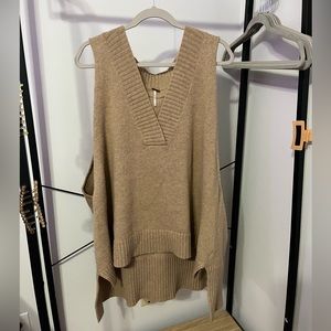 Free People Tan Knit Sleeveless Top